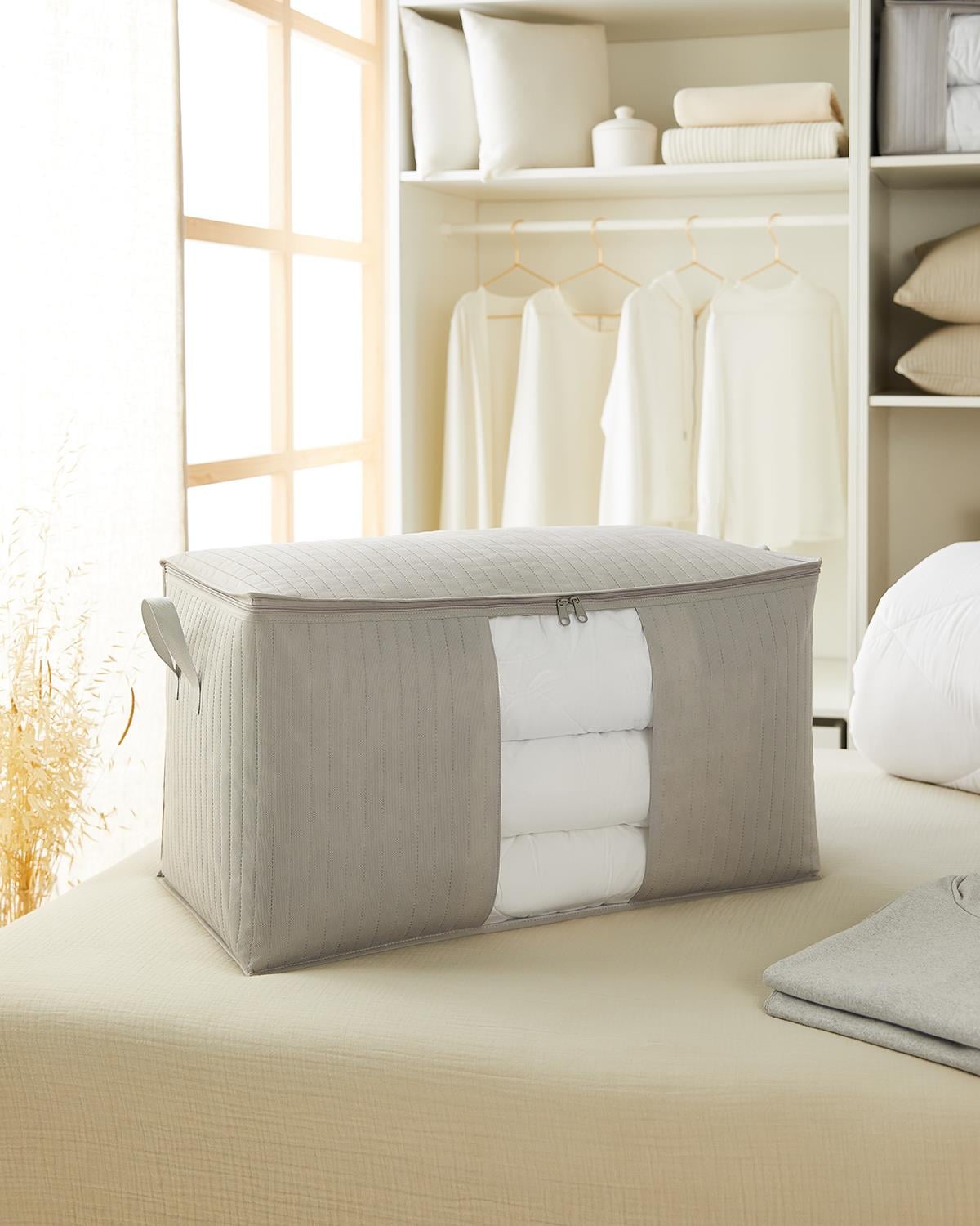 2li Mega Boy Pvc Pencereli Gri Renk Kapitone Hurç Set 75 x 40 x 40 cm