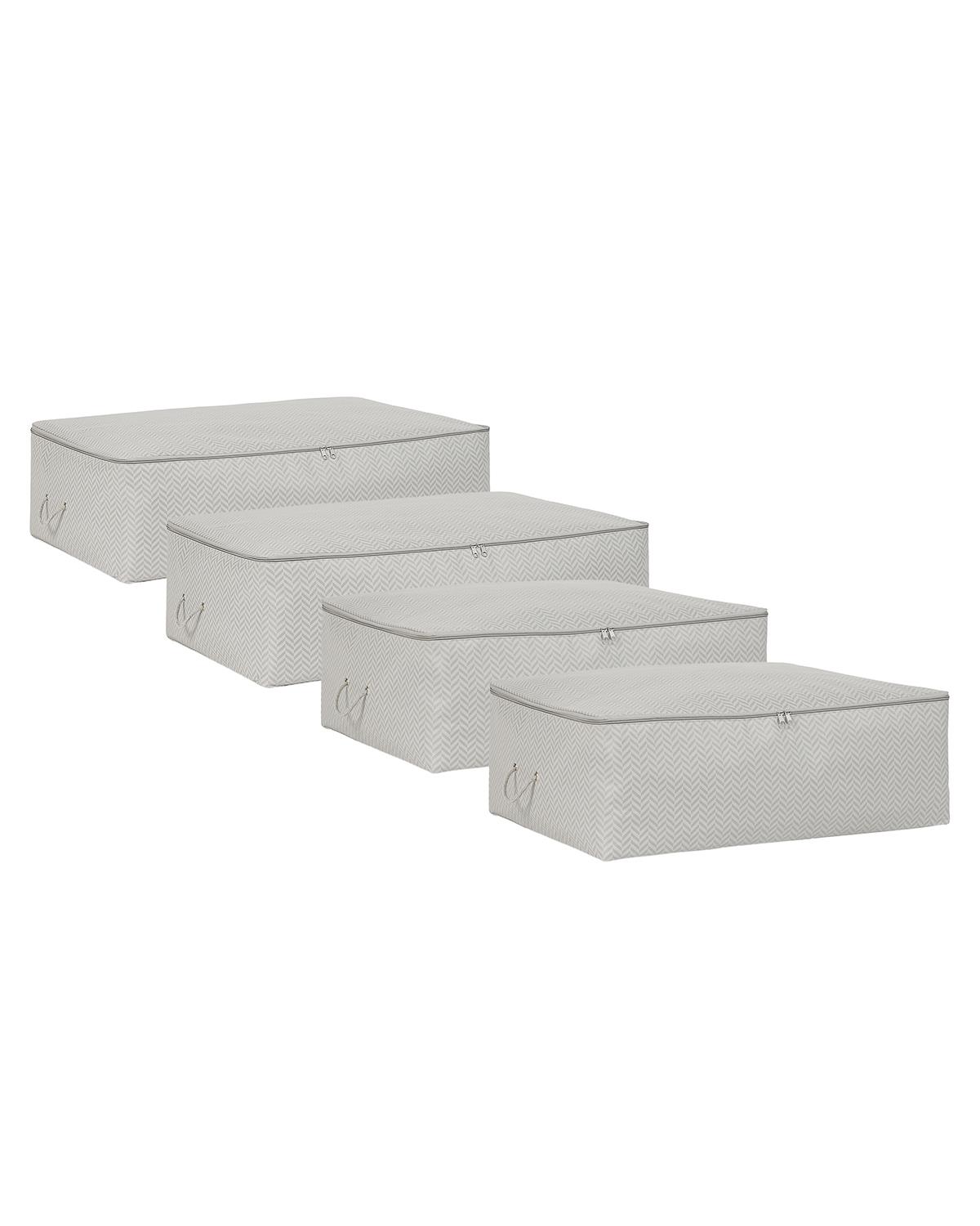 4lü Gri Balıksırtı Baza Altı Hurç Set 2 Adet 62 x 46 x 22 / 2 Adet 74 x 46 x 22 cm