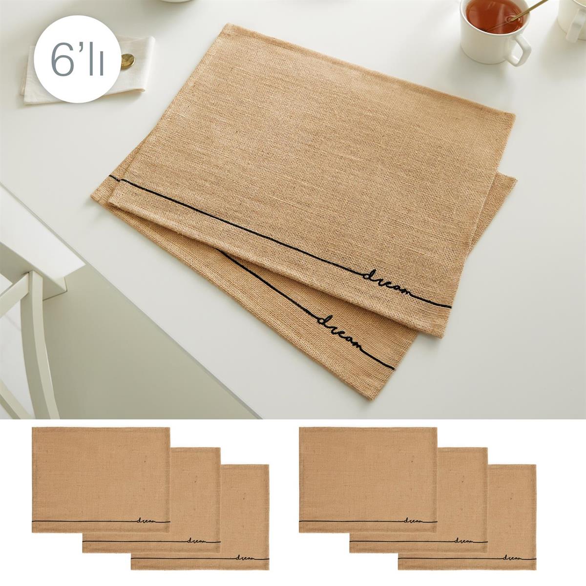 6lı Dream Jüt Amerikan Servis Seti 45 x 35 cm