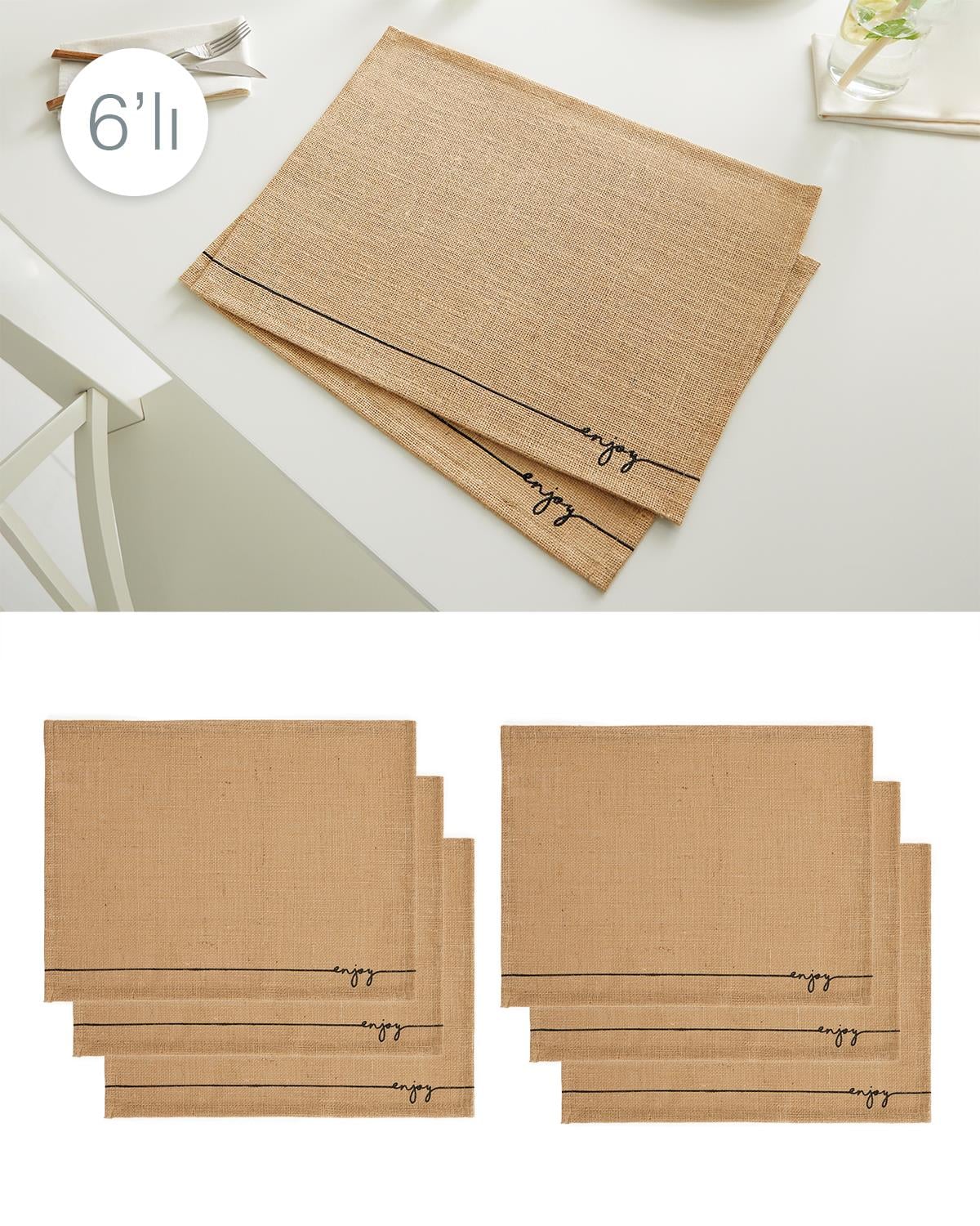 6lı Enjoy Jüt Amerikan Servis Seti 45 x 35 cm