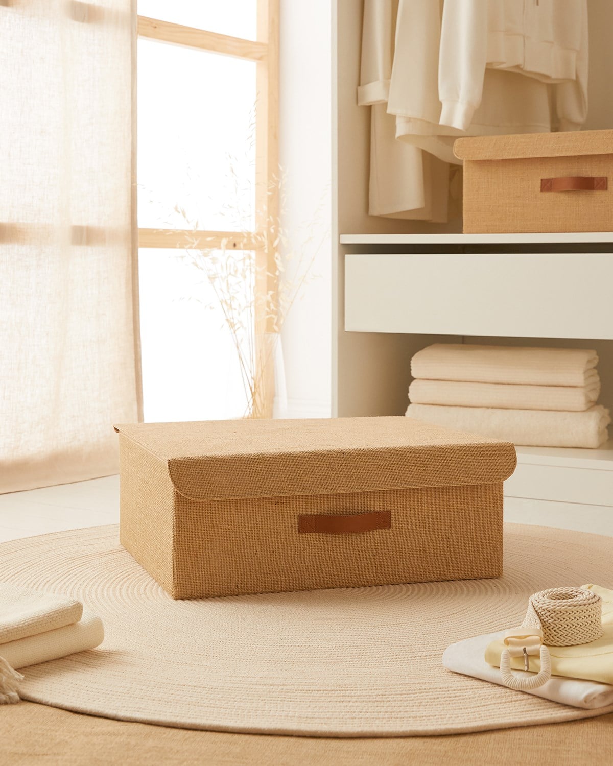 Jüt Kapaklı Kutu 48 x 40 x 19 cm