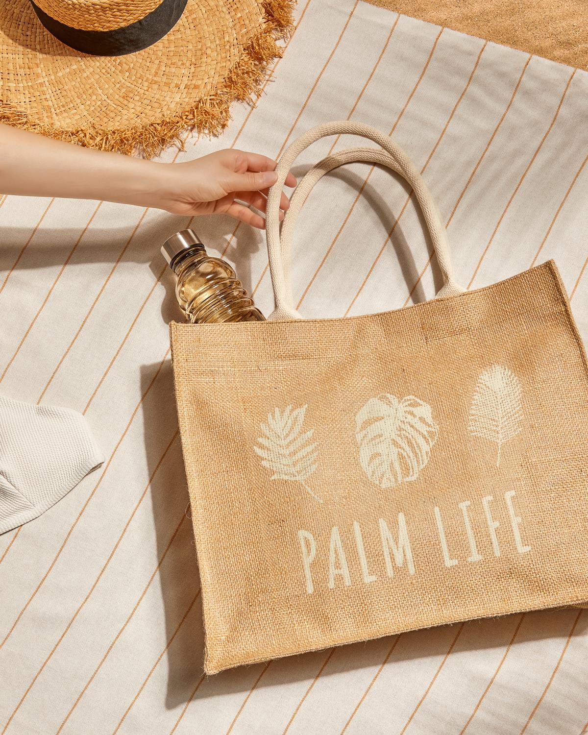 Palm Life Jüt Çanta 42 x 35 x 12 cm