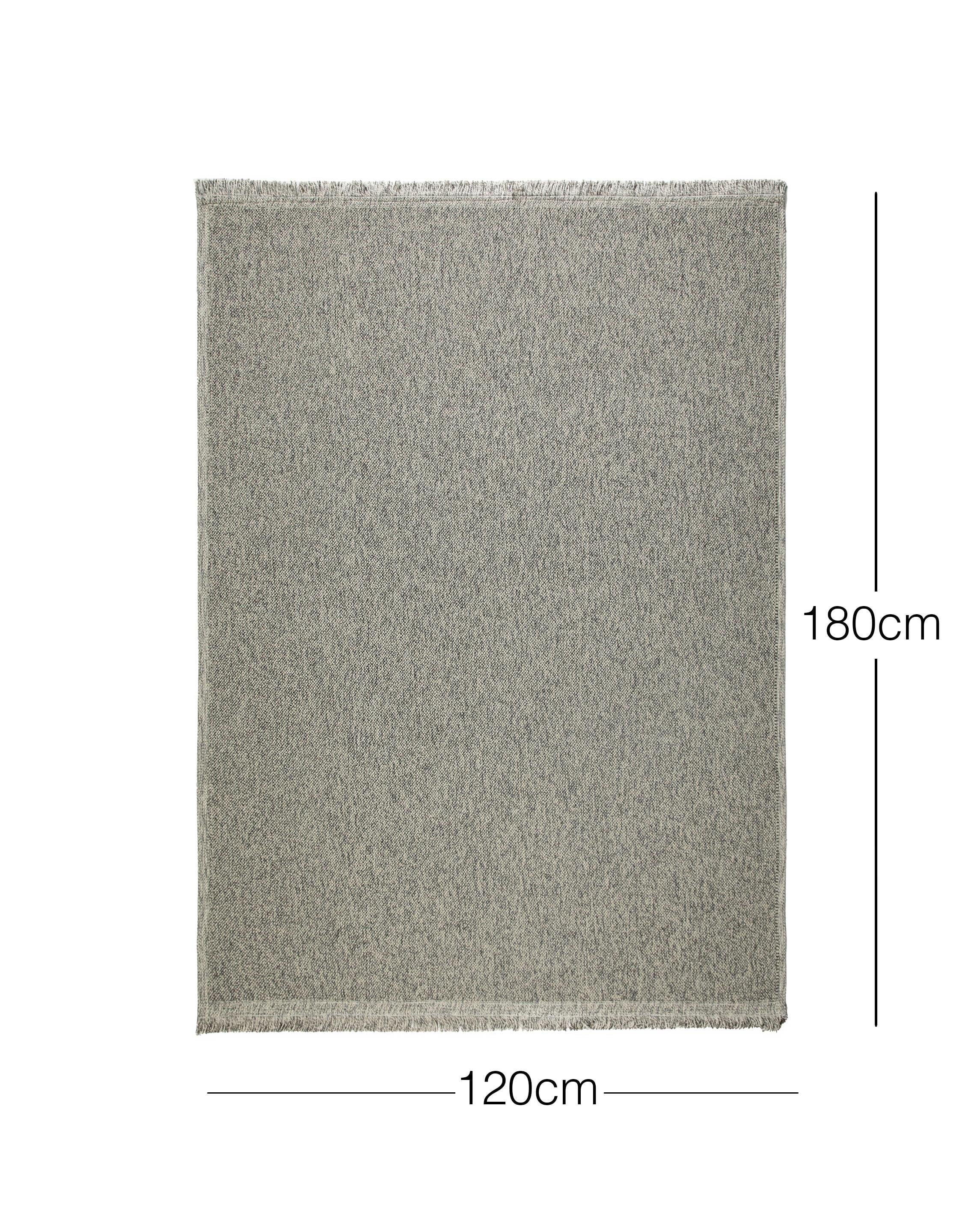 Yıkanabilir Püsküllü Buklet Gri Renk Halı Kilim 120 x 180 cm