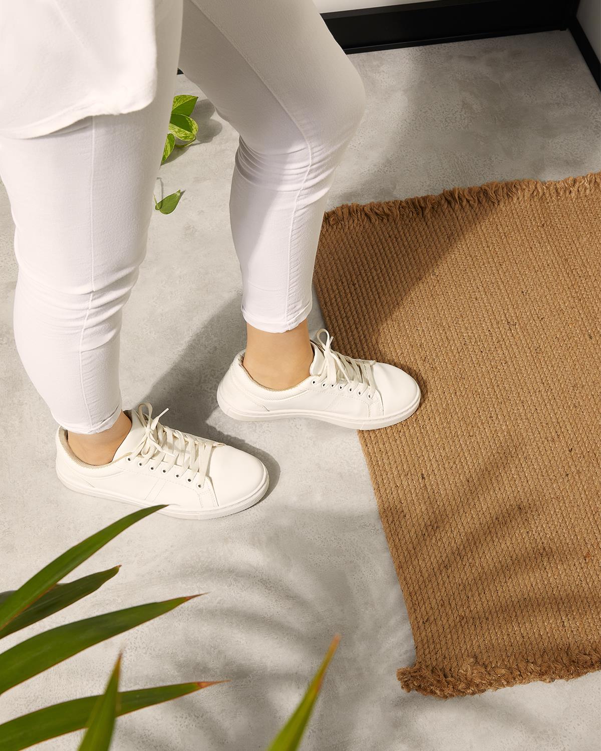 Püsküllü Jüt Halat Kapı Önü Paspası 74 x 50 cm