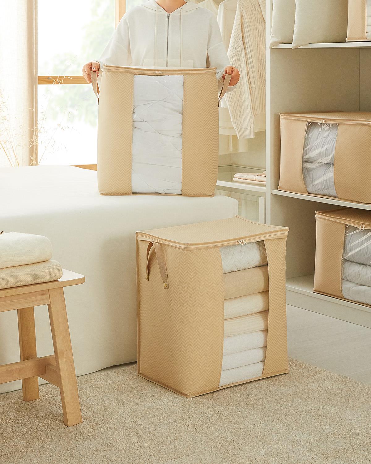 Pvc Pencereli Bej Balıksırtı Hurç 45 x 30 x 50 cm