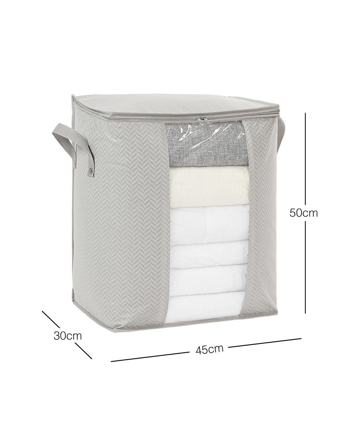 Pvc Pencereli Gri Balıksırtı Hurç 45 x 30 x 50 cm