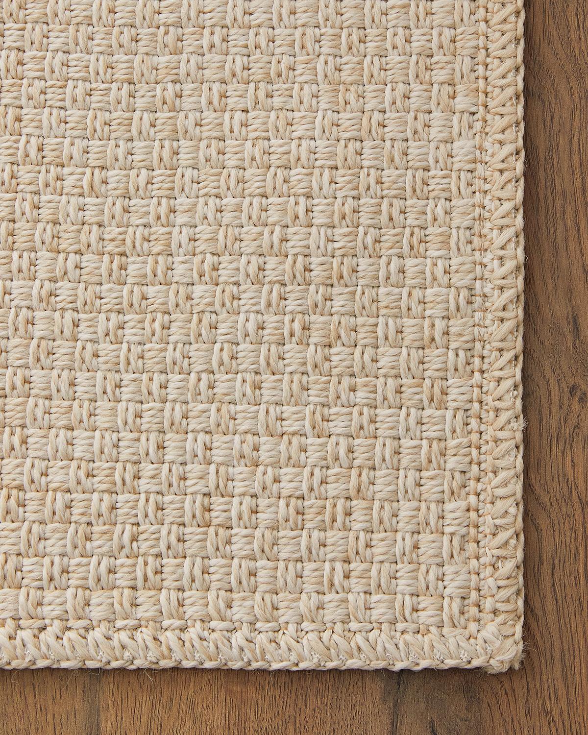Yıkanabilir Jüt Görünümlü Krem Renk Hasır Desenli Halı Kilim 200 x 290 cm