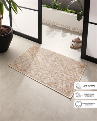  Leke Tutmaz İç Dış Mekan Bej Renk Desenli Papas 60 x 90 cm