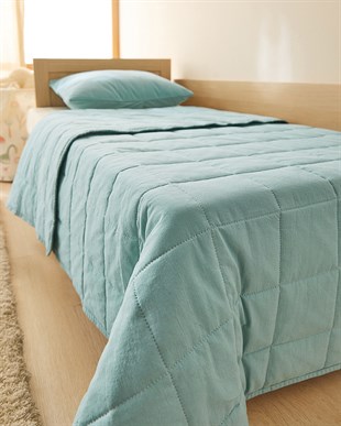 %100 Pamuk Kumaş Kapitoneli Mint Çok Amaçlı Bebek Yatak Örtüsü Seti 1 Adet 100 x 150 / 1 Adet 37 x 47 cm