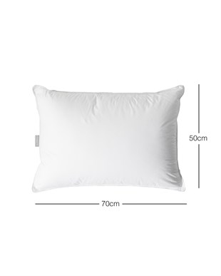 %100 Pamuk Kumaş Kaz Tüyü Konforunda Saten Biyeli 900 Gr Mikrojel Yastık 50 x 70 cm