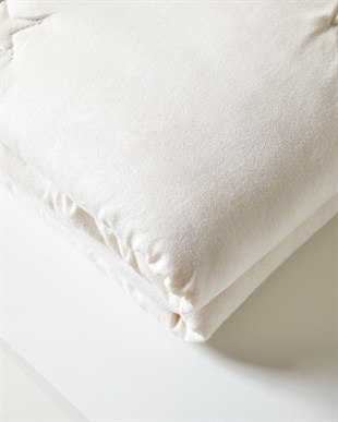 %100 Pamuk Penye Ekru Yıldız Nakışlı Çocuk Tek Kişilik Çok Amaçlı Örtü 155 x 215 cm