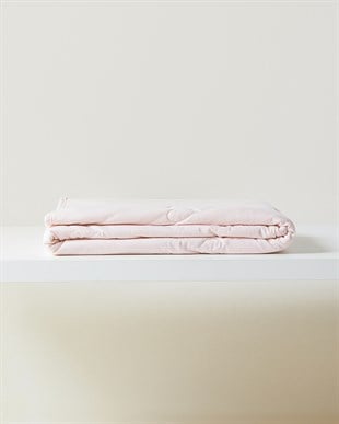 %100 Pamuk Penye Pembe Kalp Nakışlı Bebek Çok Amaçlı Örtü 90 x 120 cm