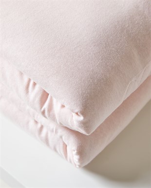 %100 Pamuk Penye Pembe Kalp Nakışlı Bebek Çok Amaçlı Örtü 90 x 120 cm