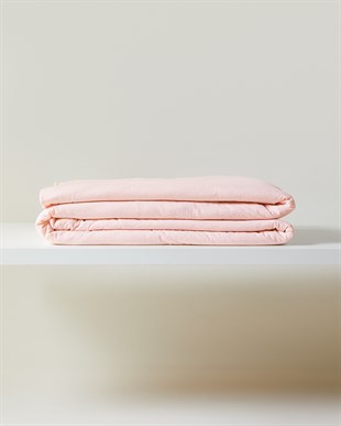 %100 Pamuk Penye Pembe Kalp Nakışlı Çocuk Tek Kişilik Çok Amaçlı Örtü 155 x 215 cm