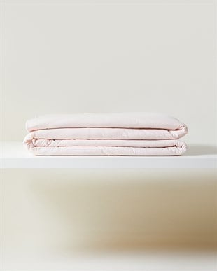 %100 Pamuk Penye Pembe Kalp Nakışlı Çocuk Tek Kişilik Çok Amaçlı Örtü 155 x 215 cm