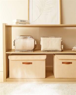2li Ayarlanabilir 4 Bölmeli Şeffaf Raf Düzenleyici Set 36 x 24 x 21 cm