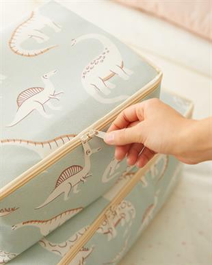 2li Çocuk Odası Dinozor Hurç Set 1 Adet 30 x 22 x 18 / 1 Adet 52 x 28 x 21 cm