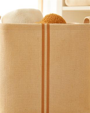 2li Çocuk Odası Jüt Keten Kumaş Sepet Set 30 x 30 x 30 cm