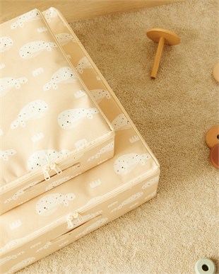 2li Çocuk Odası Sevimli Balina Destekli Kutu Hurç Set 31 x 38 x 12 + 45 x 55 x 18 cm