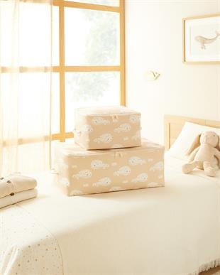 2'li Çocuk Odası Sevimli Balina Hurç Set 1 Adet 30 x 22 x 18 / 1 Adet 52 x 28 x 21 cm