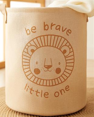 2li Çocuk Odası Sevimli Hayvanlar Jüt Keten Kumaş Oyuncak Sepet Seti 33 x 40 cm