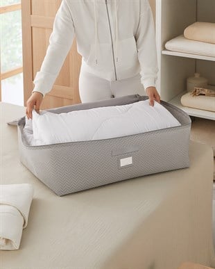 2li Gri Balıksırtı Baza Altı Hurç Set