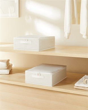 2li Gri Pötikare Destekli Kutu Hurç Set 31 x 38 x 12 cm