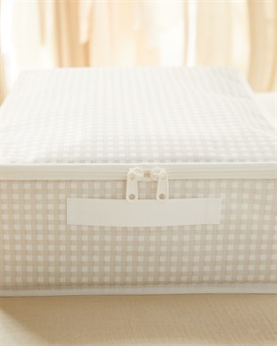 2li Gri Pötikare Destekli Kutu Hurç Set 31 x 38 x 12 + 45 x 55 x 18 cm