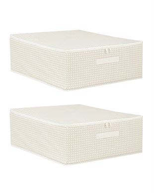 2li Gri Pötikare Destekli Kutu Hurç Set 45 x 55 x 18 cm