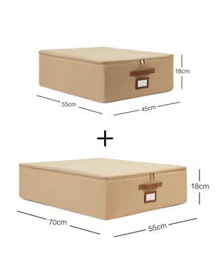 2li Jüt Destekli Hurç Set  45 x 55 x 18 + 55 x 70 x 18 cm