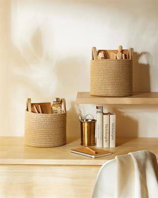 2li Jüt Halat Sepet Set 26 x 22 cm