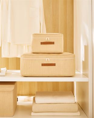 2li Jüt Keten Hurç Set 30 x 22 x 18 / 52 x 28 x 21 cm