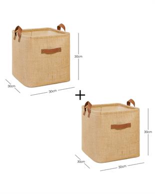 2li Jüt Sepet Set 30 x 30 x 30 cm
