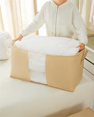 2li Mega Boy Bej Balıksırtı Hurç Set 75 x 40 x 40 cm