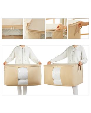 2li Mega Boy Bej Balıksırtı Hurç Set 75 x 40 x 40 cm