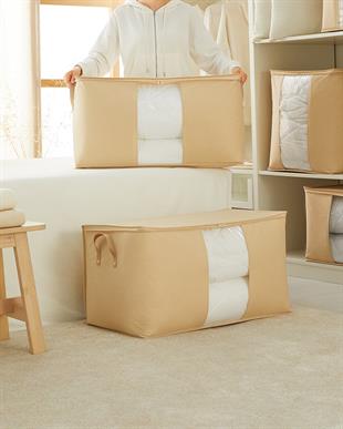 2li Mega Boy Bej Balıksırtı Hurç Set 75 x 40 x 40 cm