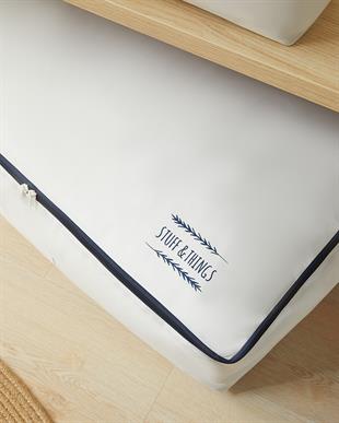 2li Mega Boy Lacivert Fermuarlı Beyaz Renk Stuff & Things Baza Altı Hurç Set 74 x 46 x 22 cm