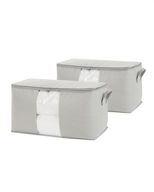 2li Mega Boy Pvc Pencereli Gri Balıksırtı Hurç Set 75 x 40 x 40 cm