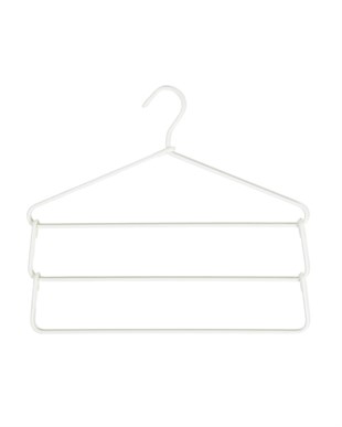 3 Katlı Ekru Renk Kumaş Kaplı Metal Giysi Askısı 42 x 41 x 0.5 cm