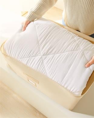 3lü Büyük Boy Bej Balıksırtı Baza Altı Hurç Set 62 x 46 x 22 cm