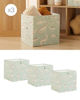 3lü Çocuk Odası Dinozor Kutu Set 33 x 30 x 33 cm