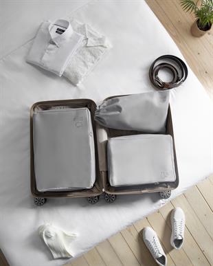 3lü Gri Renk Bavul İçi Düzenleyici Set