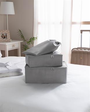 3lü Gri Renk Bavul İçi Düzenleyici Set