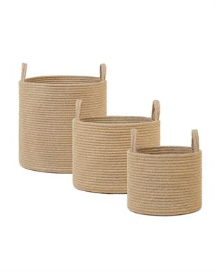 3lü Jüt Halat Sepet Set 26 x 22 / 35 x 27 / 40 x 40 cm