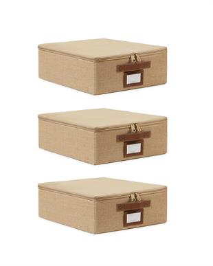 3lü Küçük Boy Jüt Destekli Hurç Set 31 x 38 x 12 cm