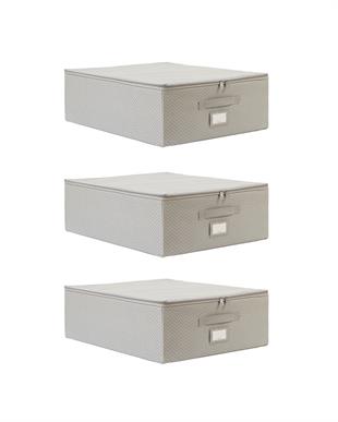 3lü Orta Boy Gri Balıksırtı Destekli Hurç Set 45 x 55 x 18 cm