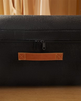 3lü Orta Boy Siyah Renk Jüt Hurç Set 52 x 28 x 21 cm