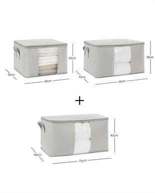 3lü Pvc Pencereli Gri Balıksırtı Hurç Set