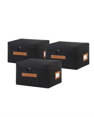3lü Siyah Renk Jüt Hurç Set 30 x 22 x 18 cm