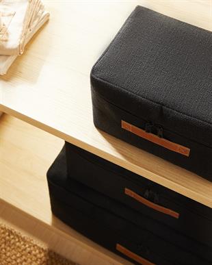 3lü Siyah Renk Jüt Hurç Set 30 x 22 x 18 / 52 x 28 x 21 / 62 x 46 x 22 cm
